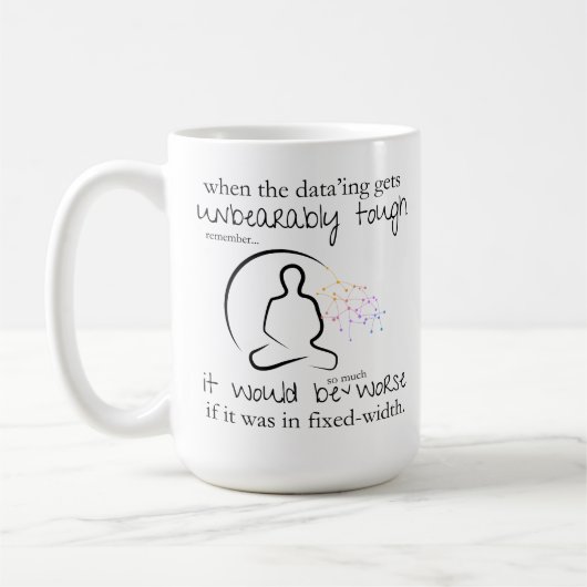 Schlimmer, wenn in fixen Breiten Funny Daten Kaffeetasse (Links)