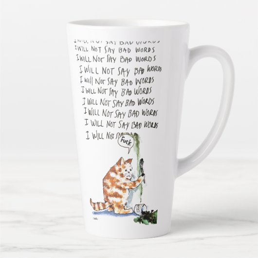 Schlimmes Wort Katze Milchtasse (Rechts)