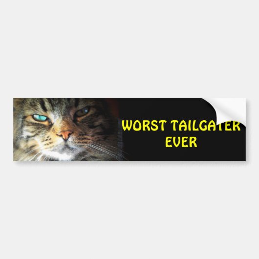 Schlimmste Tailgater je Stoßfängerkatze Autoaufkleber (Vorne)