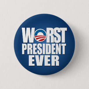 Schlimmster Präsident je - Anti Obama Button