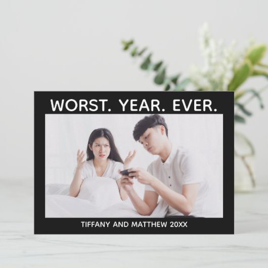 Schlimmstes Jahr je dunkler Spaß Weihnachten Weihn (Stehend Vorderseite)