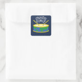 Schlingen Kraft Quadratischer Aufkleber (Tasche)