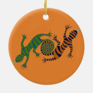 schlingeneidechsen keramik ornament