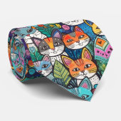 SCHLIPS - Katzen, Katzen und mehr Katzen Krawatte (Gerollt)