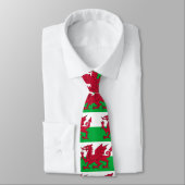 Schlips mit Monogramm Wales-Flagge Walisischer rot Krawatte (Gebunden)