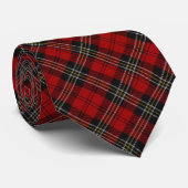 Schlips - Roter Tartan Macpherson Clan Krawatte (Gerollt)