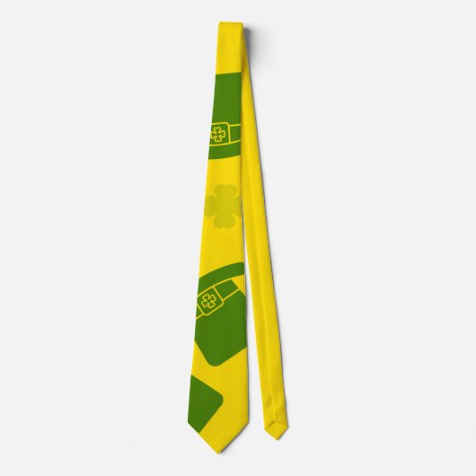 Schlips St. Patrick Tag Kobold Hut Gelb Krawatte (Vorderseite)