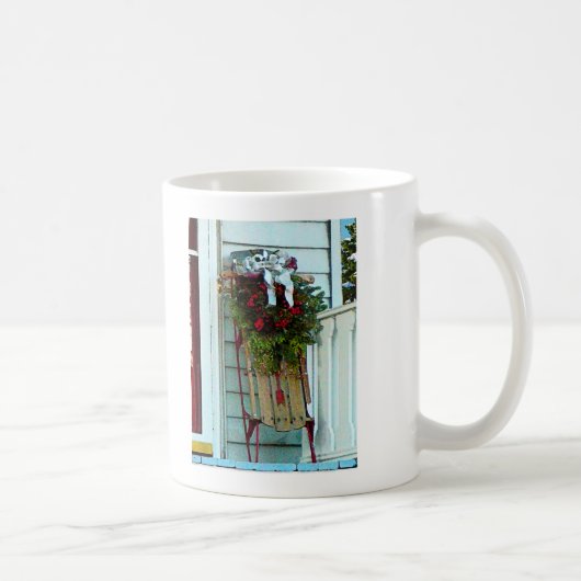 Schlitten auf Porch Kaffeetasse (Rechts)