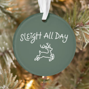 Schlitten fahren den ganzen Tag lustige Weihnachts Ornament