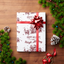 Schlitten fahren den ganzen Tag Vintage Weihnachte Geschenkpapier
