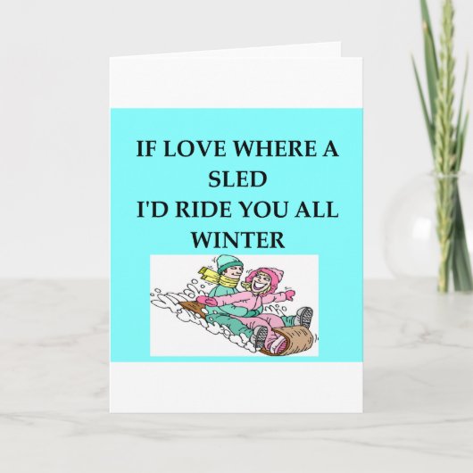 Schlitten Feiertagskarte (Vorderseite)