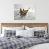 Schlitten in einer Winterlandschaft Leinwanddruck (Insitu (Schlafzimmer))