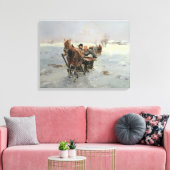 Schlitten in einer Winterlandschaft Leinwanddruck (Insitu (Wohnzimmer))