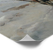 Schlitten in einer Winterlandschaft Poster (Ecke)