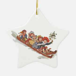 Schlitten Keramik Ornament