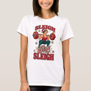 Schlitten Mädchen Schlitten Weihnachten Gewichtheb T-Shirt
