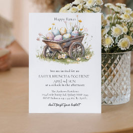 Schlitten mit Eiern und Eierjagd Einladung