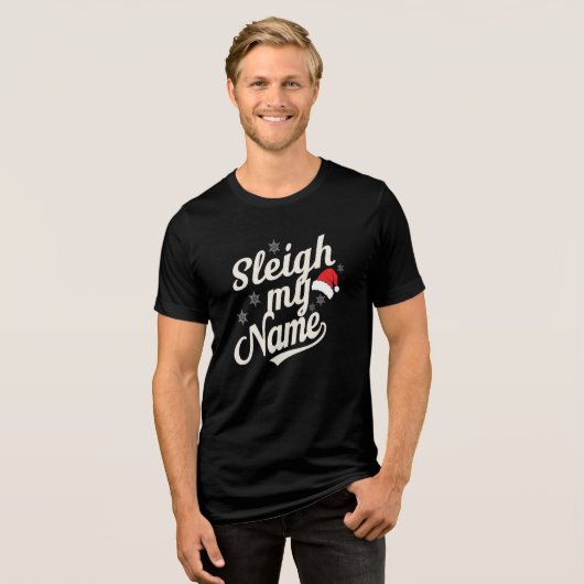 Schlitten Name Vibes Tri-Blend Shirt (Vorderseite voll)