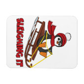 Schlitten - Niedlicher Pinguin im Schnee Magnet (Horizontal)