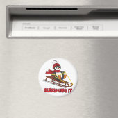 Schlitten - Niedlicher Pinguin im Schnee Magnet (In Situ (Geschirrspüler))