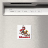 Schlitten - Niedlicher Pinguin im Schnee Magnet (In Situ (Geschirrspüler))