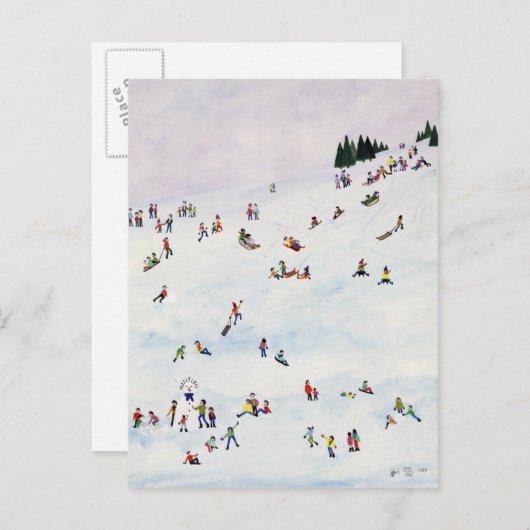 Schlitten oder nicht zu Schlitten 1990 Postkarte (Vorne/Hinten)