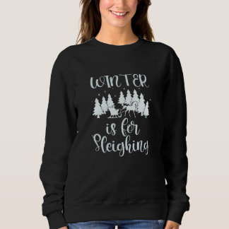 Schlitten Schlittenfahren Damen Winterkleidung Sweatshirt