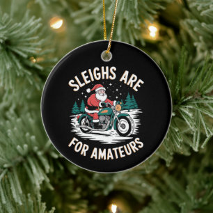 Schlitten Sind Für Amateure Weihnachten Motorrad B Keramik Ornament