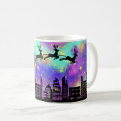 Schlitten und Rentier des Weihnachtsmanns fliegen  Kaffeetasse (VorderseiteRechts)