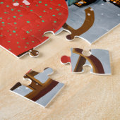 Schlitten und Rentier des Weihnachtsmanns Puzzle (Seite)