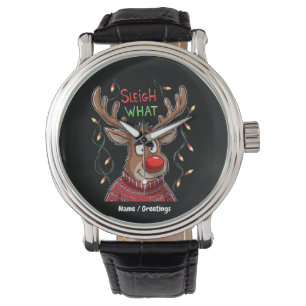 Schlitten Was? Lustiger Twist auf Weihnachten zum  Armbanduhr