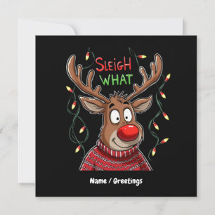 Schlitten Was? Lustiger Twist des Weihnachtsbrauch Einladung