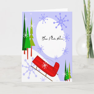 Schlitten-Weihnachtsschablone Feiertagskarte