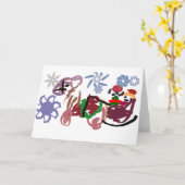 Schlitten Winter Karte (Gelbe Blume)