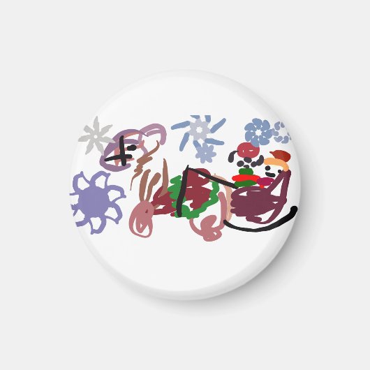 Schlitten Winter Magnet (Vorne)