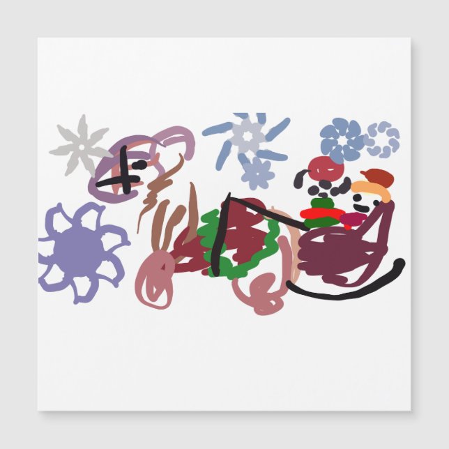 Schlitten Winter Magnetkarte (Vorderseite)
