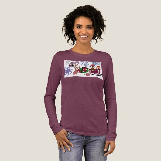 Schlitten Winter Tri-Blend Shirt (Volle Vorderseite)