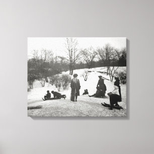 Schlittenfahren im Central Park, 1906 Leinwanddruck