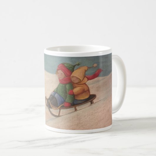 Schlittenfahren Kaffeetasse (VorderseiteRechts)