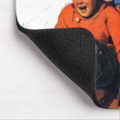 Schlittenfahren Mousepad (Ecke)