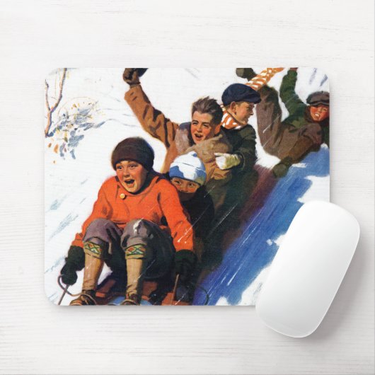 Schlittenfahren Mousepad (Mit Mouse)