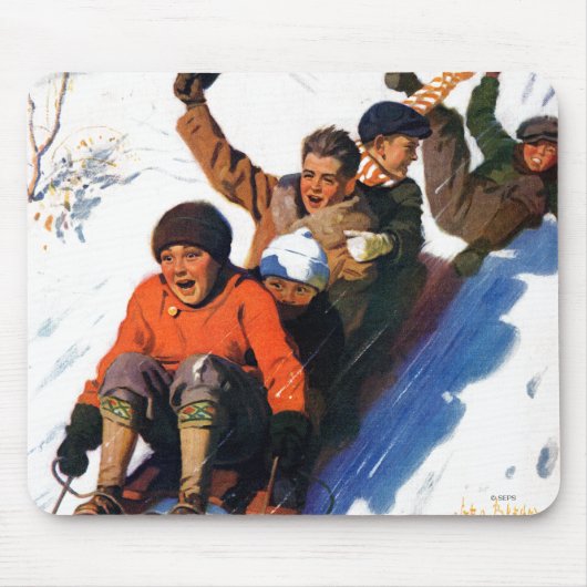 Schlittenfahren Mousepad (Vorne)