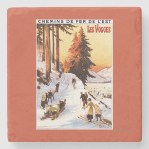 Schlittenfahren und Skifahren auf dem Vosges Poste Steinuntersetzer
