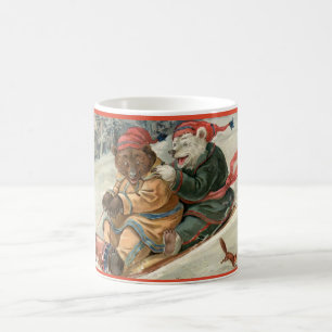 Schlittenfahrende Bären Kaffeetasse