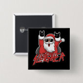 Schlittenfahrender Weihnachtsmann Metal Weihnachte Button (Vorne & Hinten)