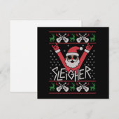 Schlittenfahrer Weihnachten Rock n Roll hässlicher (Vorne/Hinten)