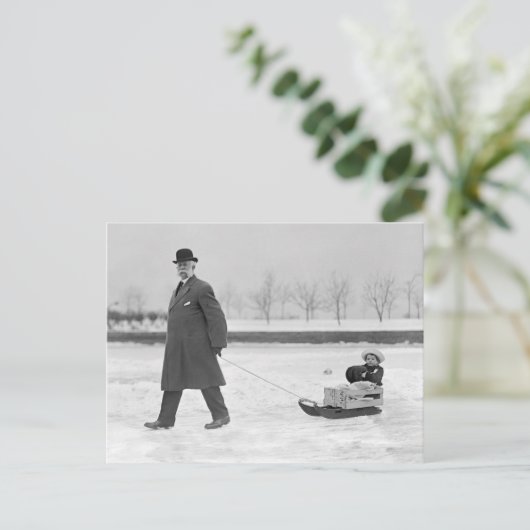 Schlittenfahrt, 1912 postkarte (Stehend Vorderseite)