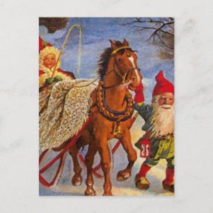 „Schlittenfahrt bei Nacht“ von Jenny Nystrom Postkarte