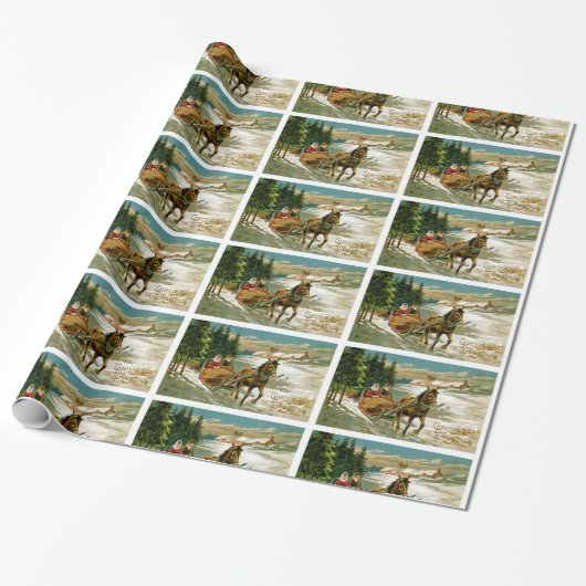 Schlittenfahrt Geschenkpapier (Ungerollt)