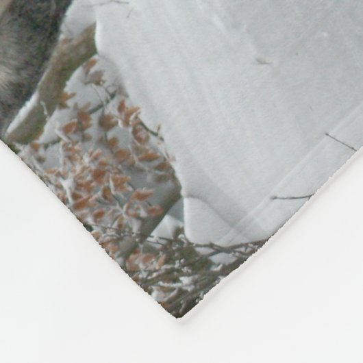 Schlittenfahrt im Winter Wunderland Fleecedecke (Ecke)